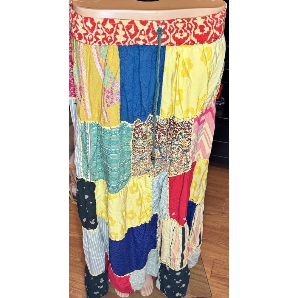 Women's Wevez Brand Colorful Patchwork Skirt Tribal Boho Gypsy Long Maxi Skirt